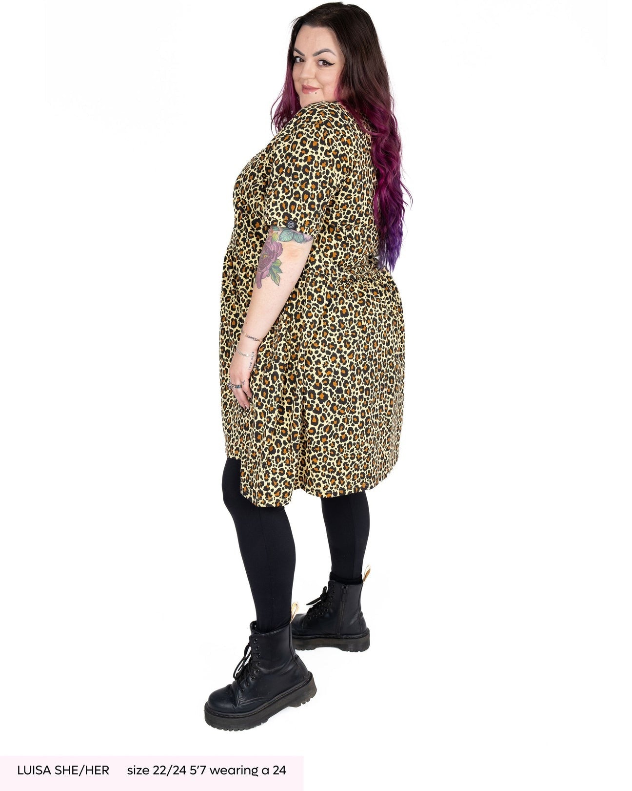 Leopard Print Smock Dress with Pockets by Rebel Romance