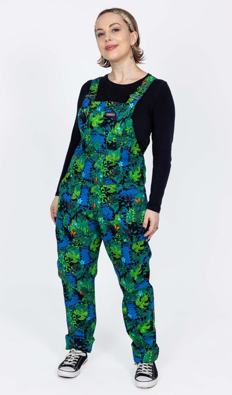 Jungle Cats Stretch Twill Cotton Dungarees by Run and Fly