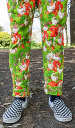 In the Geese Garden Print Stretch Twill Cotton Dungarees by Run and Fly X The Mushroom Babes