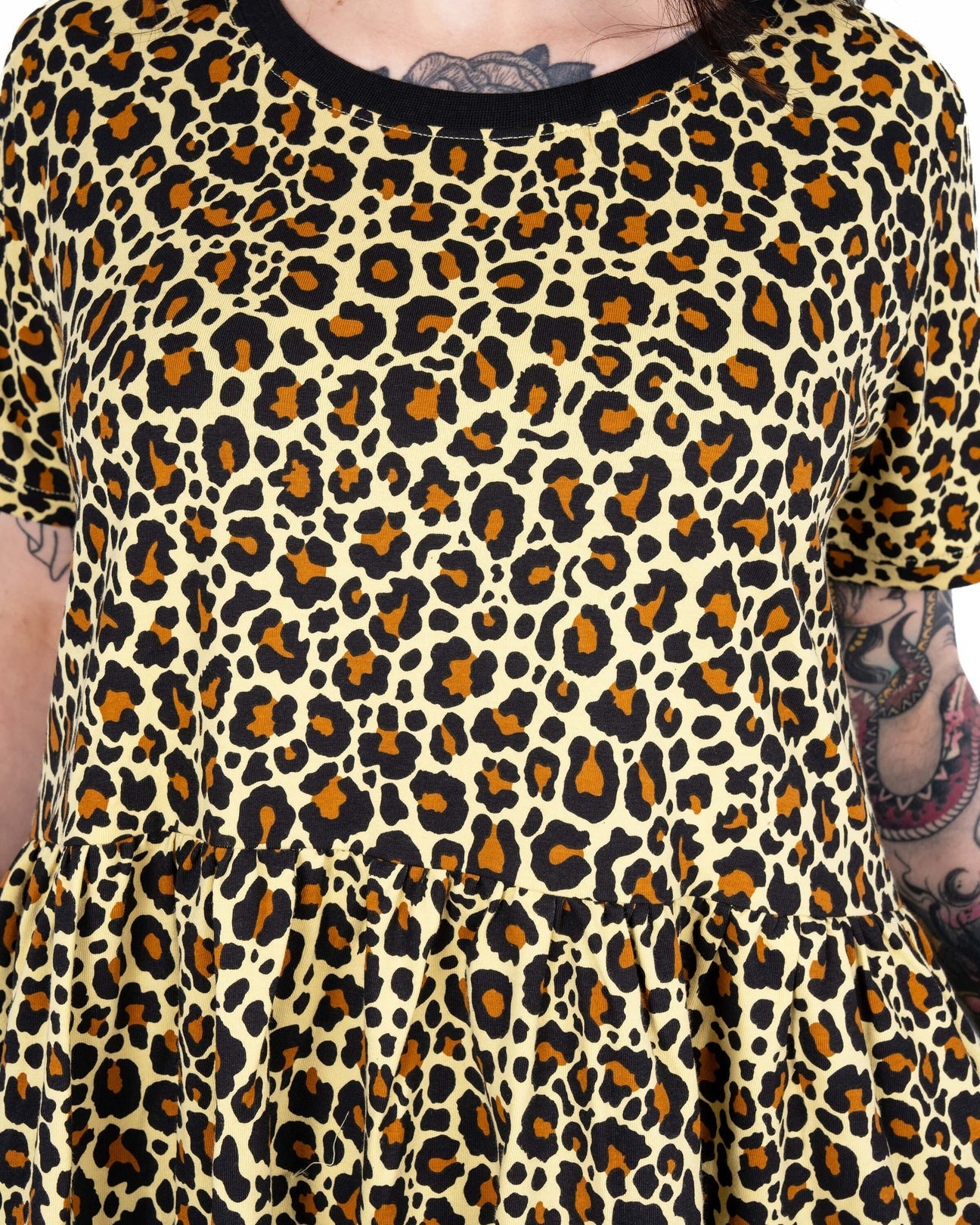 Leopard Print Smock Dress with Pockets by Rebel Romance