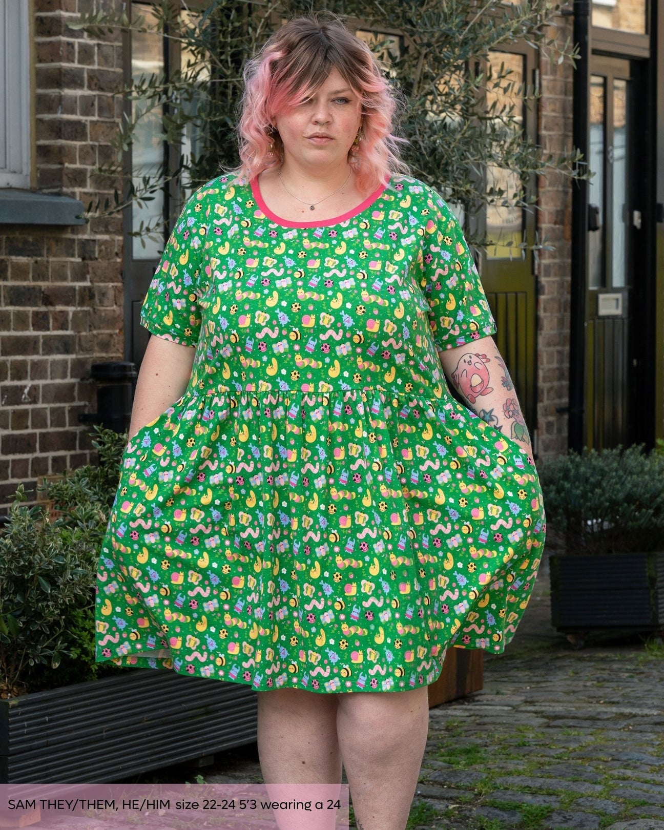 Bugs Jersey Smock Dress with Pockets by Rebel Romance