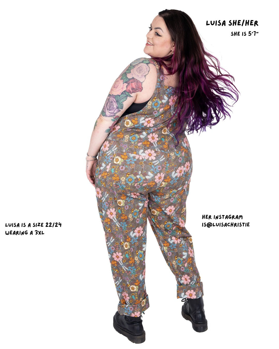 Cottagecore Floral Print Stretch Cotton Dungarees by Rebel Romance