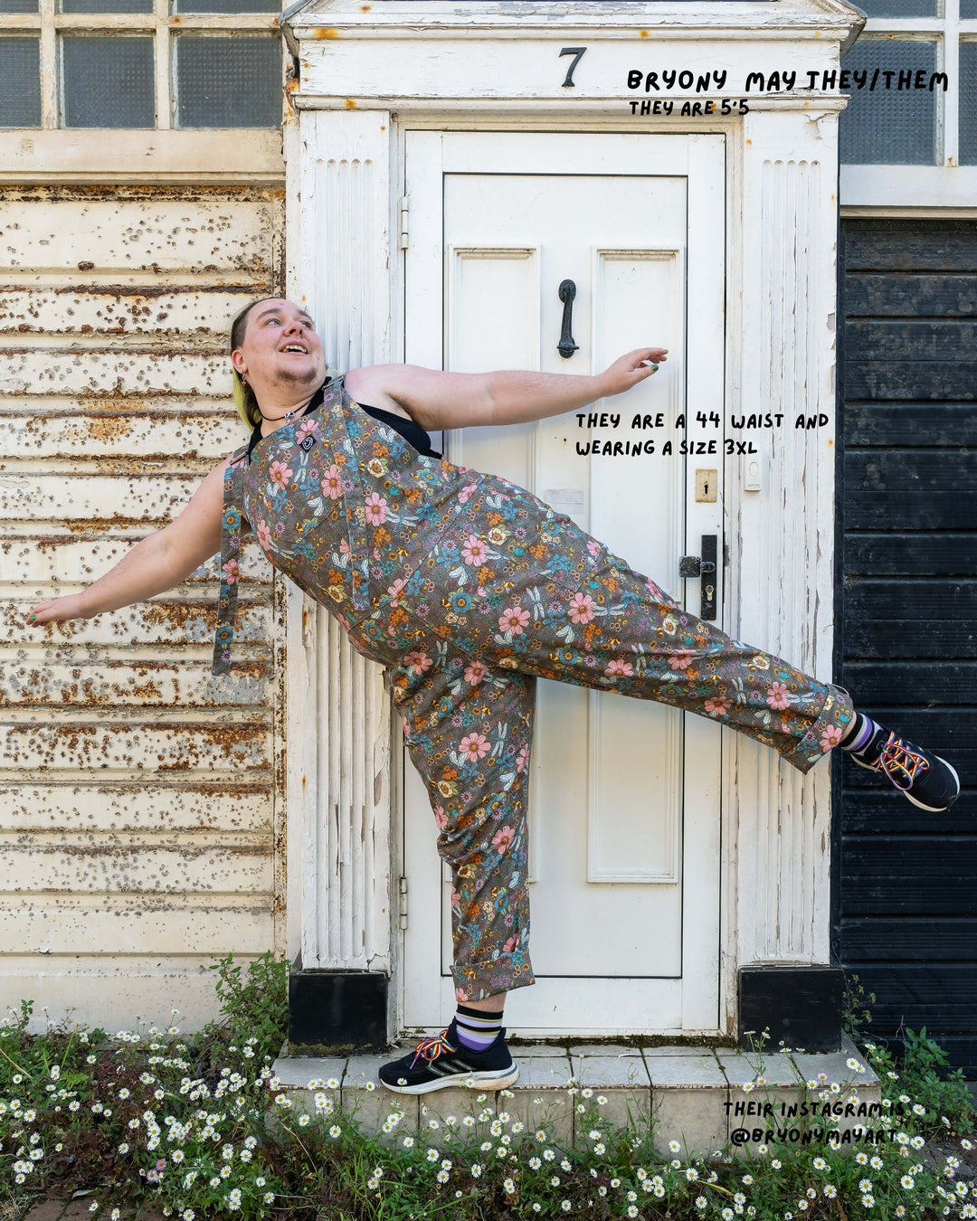 Cottagecore Floral Print Stretch Cotton Dungarees by Rebel Romance