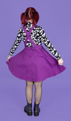 Run and Fly Purple Stretch Twill Flared Pinafore Dress