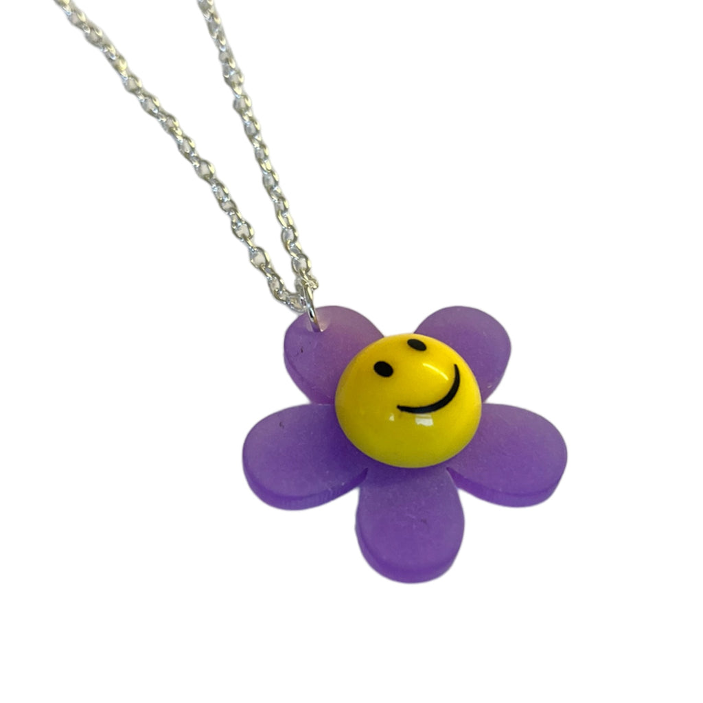 Purple Happy Flower Necklace