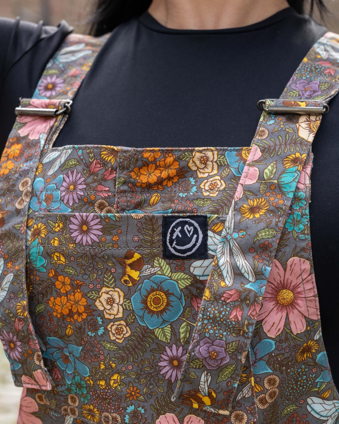 Cottagecore Floral Print Stretch Cotton Dungarees by Rebel Romance