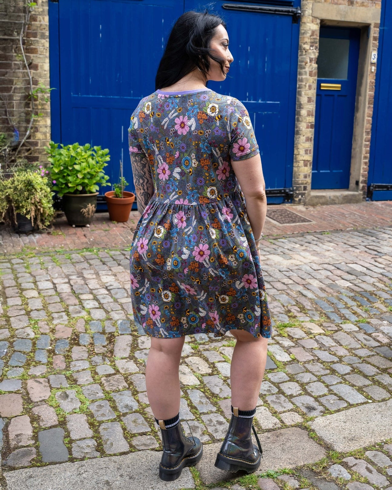 Cottagecore Floral Print Smock Dress with Pockets by Rebel Romance