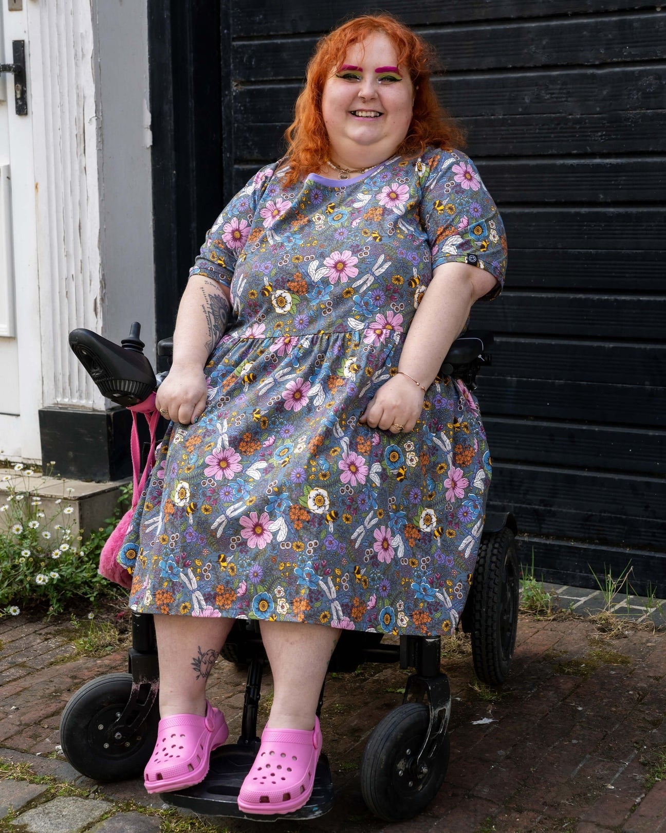 Cottagecore Floral Print Smock Dress with Pockets by Rebel Romance