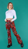 Swirly Floral Flare Jeans by Run and Fly
