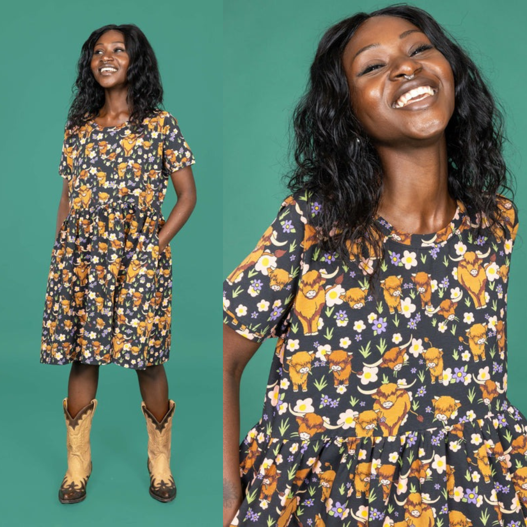 Run and Fly Owl Smock Print Dress 8 10 12 14 16 18 20 22 24 Cute Quirky Alt   Minimum Mouse