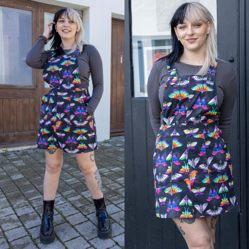 Printed dungaree dress 2025