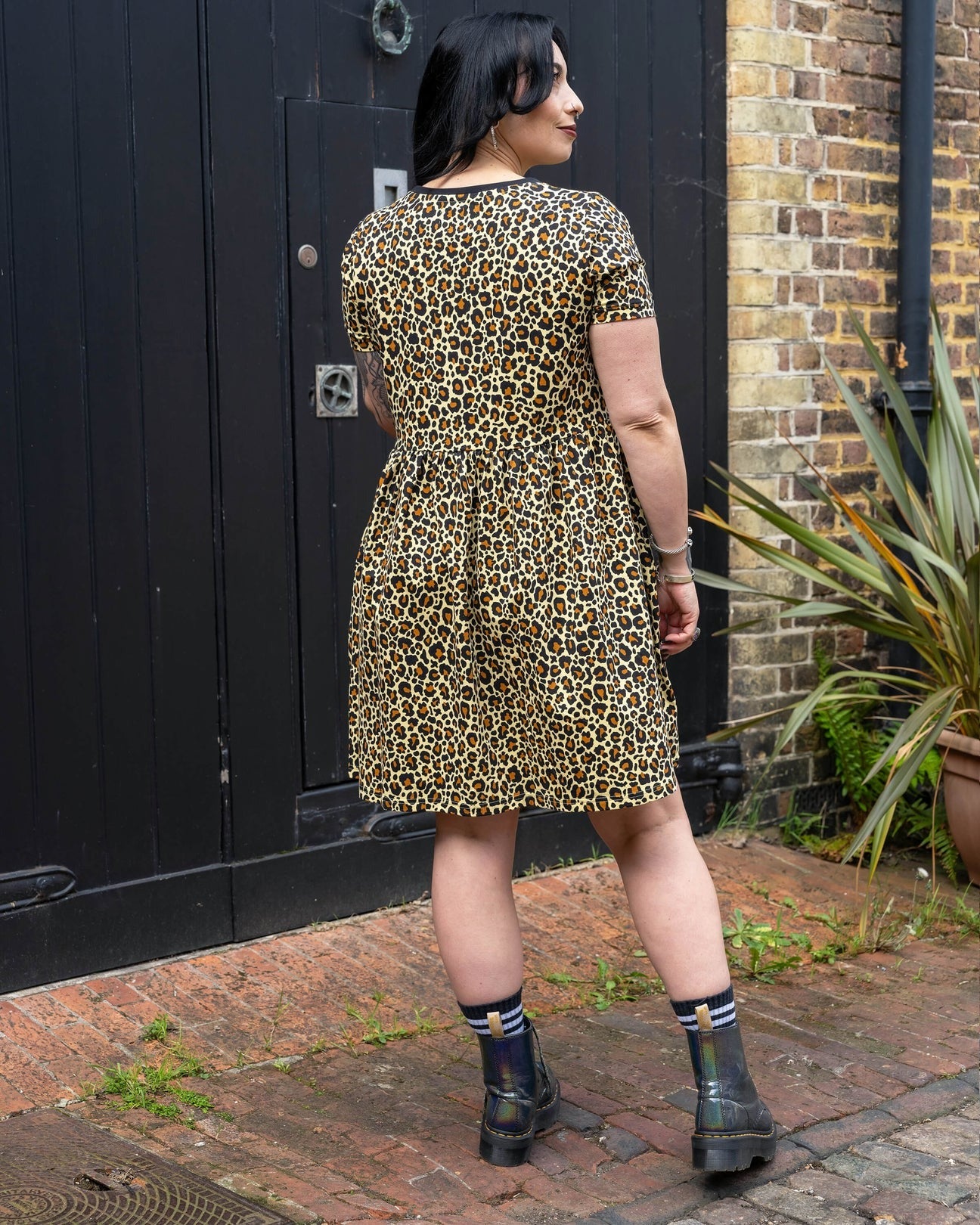 Leopard Print Smock Dress with Pockets by Rebel Romance