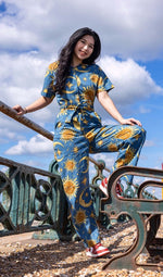 Run and Fly Sun and Moon Print Jumpsuit