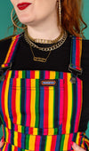 Run and Fly Rainbow Stripe Print Flared Pinafore Dress