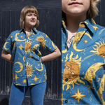 Sun and Moon Print Shirt by Run and Fly