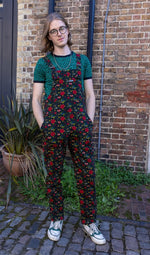 Run and Fly Retro Tattoo Print Stretch Twill Cotton Dungarees