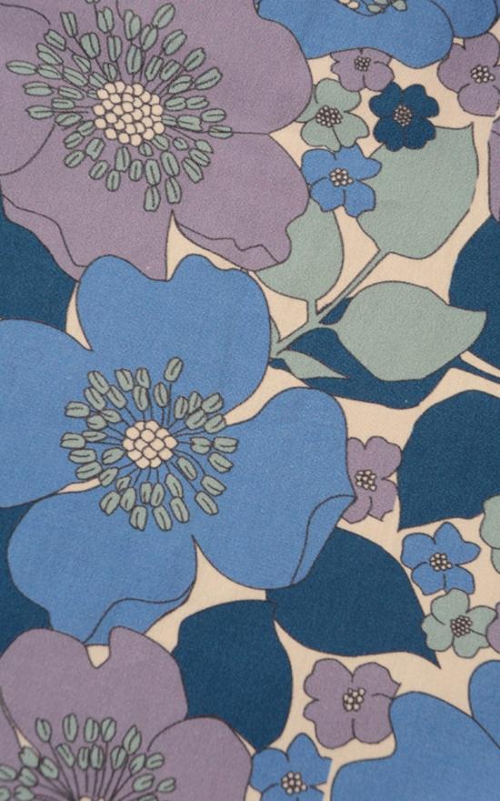 60s Style Blue Floral Print Shirt by Run and Fly - Minimum Mouse