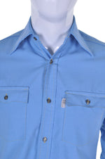 70s Blue Safari Shirt S - Minimum Mouse