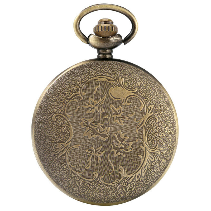 Bronze Half Hunter Quartz Pocket Watch