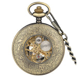 Roman Numerals Mechanical Hand Wind Pocket Watch