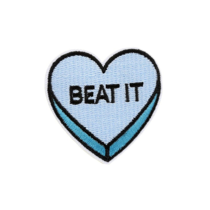 Beat It Love Heart Iron On Patch - Minimum Mouse