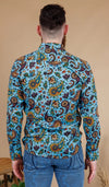 Blue Paisley Print Shirt by Run and Fly - Long Sleeved