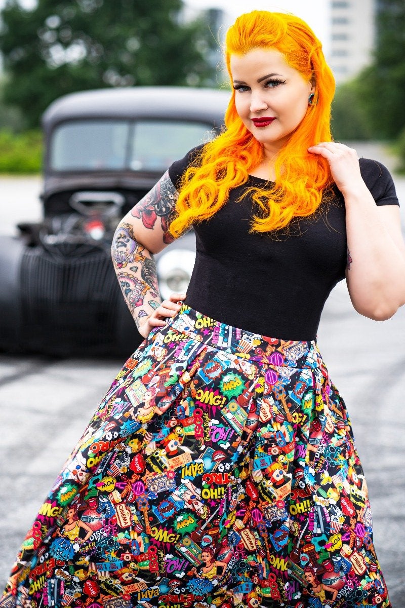 Carolyn Pop Art Print Skirt by Dolly and Dotty - Minimum Mouse