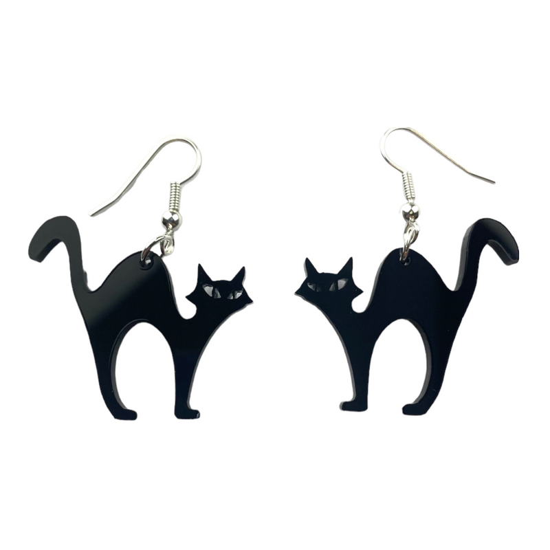 Acrylic Black Cat Earrings by Love Boutique