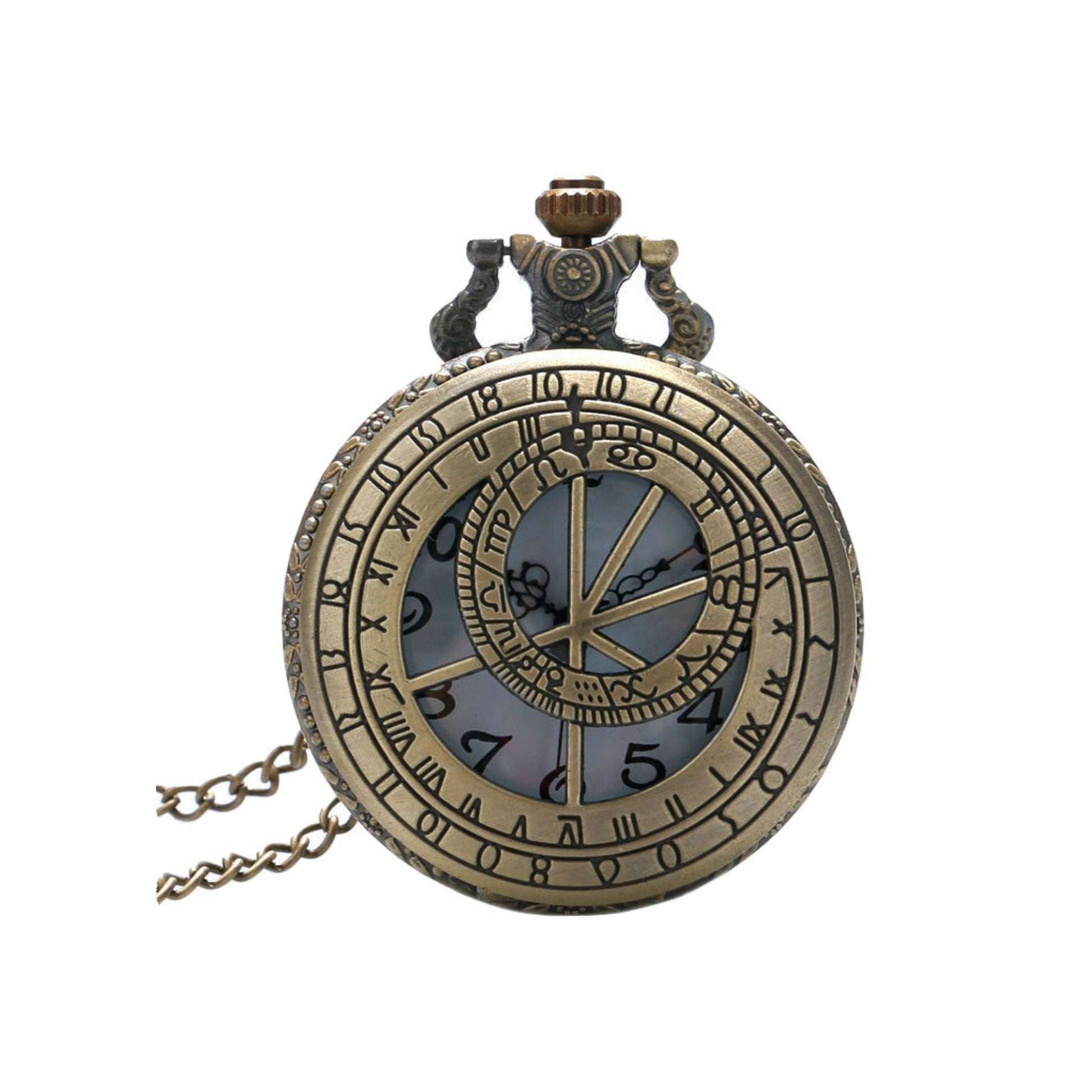 Celestial Zodiac Symbols Quartz Pocket Watch - Minimum Mouse