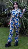 Blue Leopard Jumpsuit by Run and Fly