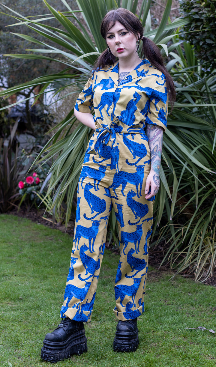 Blue Leopard Jumpsuit by Run and Fly