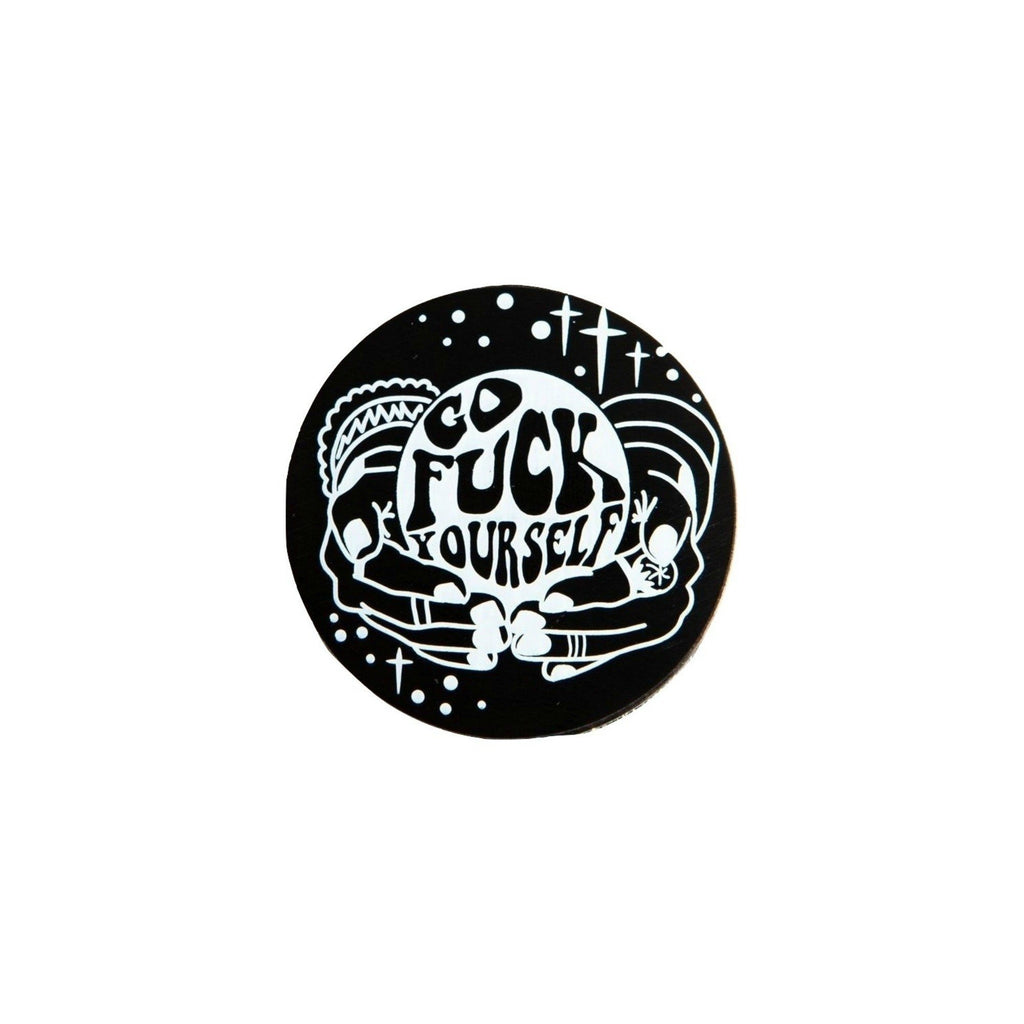 Go Fuck Yourself Crystal Ball Lapel Pin Badge - Minimum Mouse