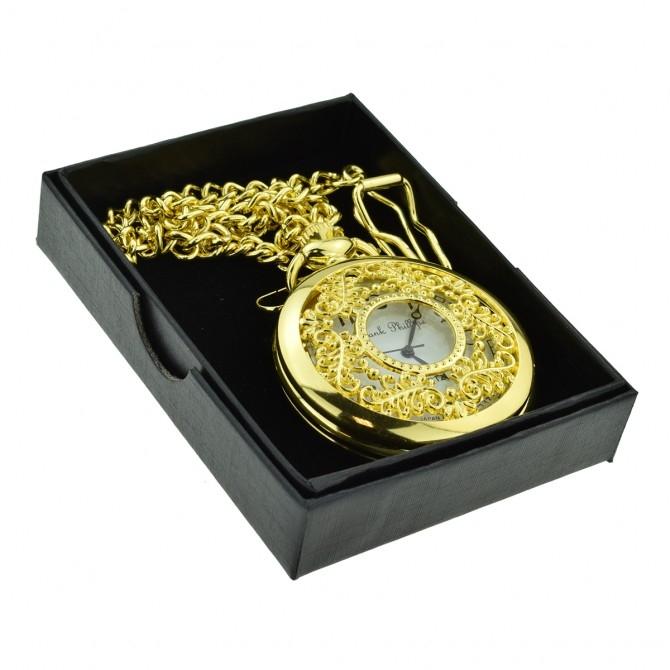 Gold Filigree Quartz Pocket Watch - Minimum Mouse