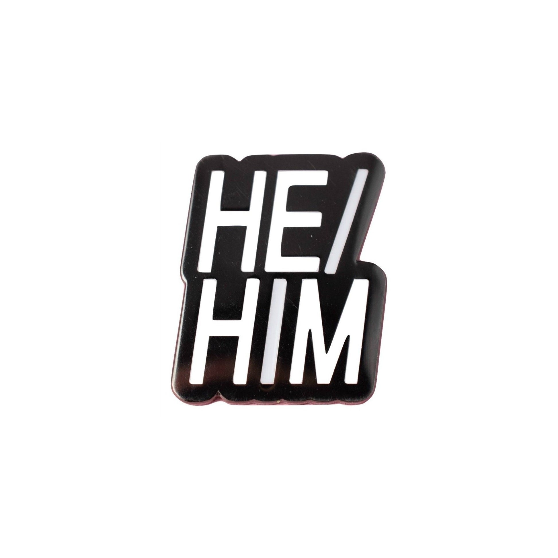 He/Him Pronoun Lapel Pin Badge - Minimum Mouse