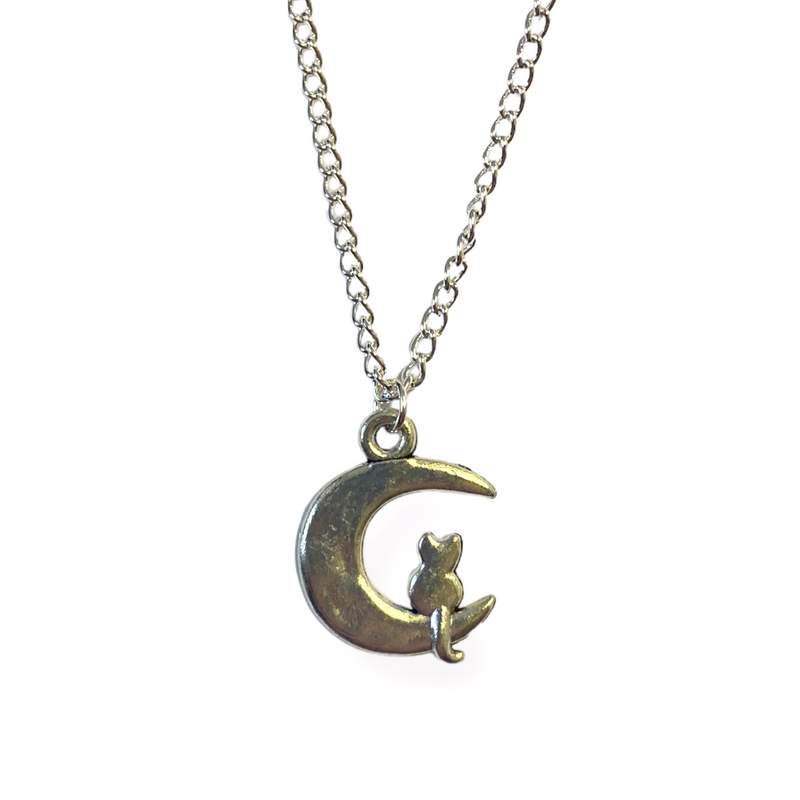 Cat On The Moon Pendant Necklace
