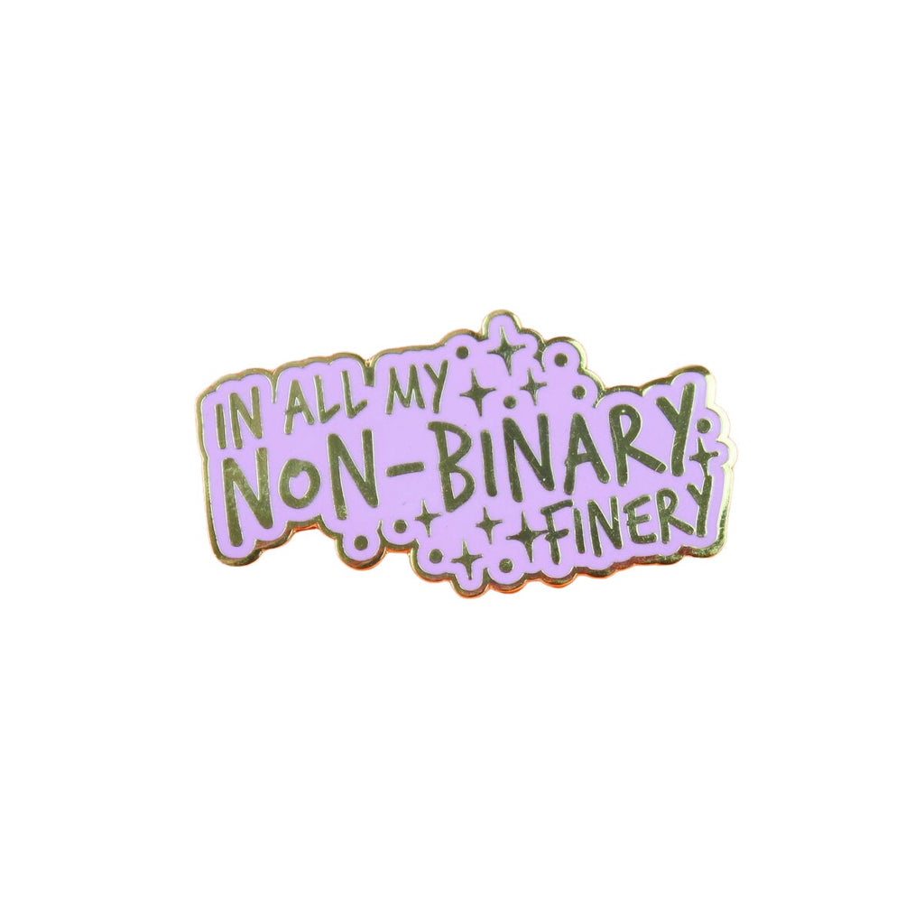 In all my Non-Binary Finery pin badge - Minimum Mouse