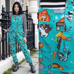 Run and Fly X Innabox Spoonies Print Stretch Twill Cotton Dungarees