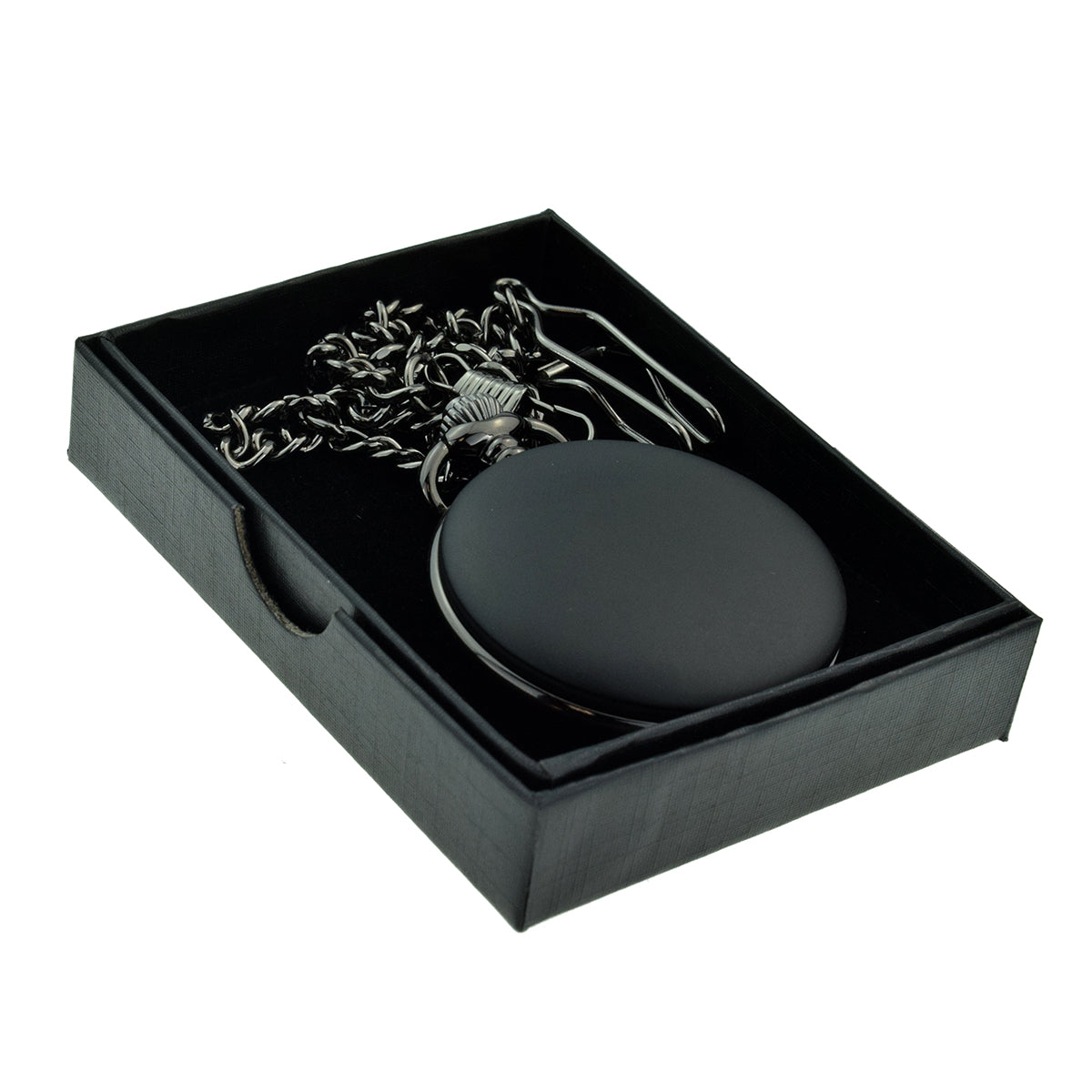 Matt Black Quartz Pocket Watch