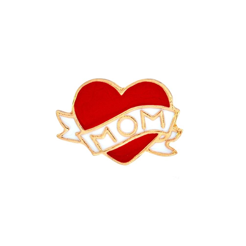 Mom Heart Tattoo Art Enamel Lapel Pin Badge - Minimum Mouse