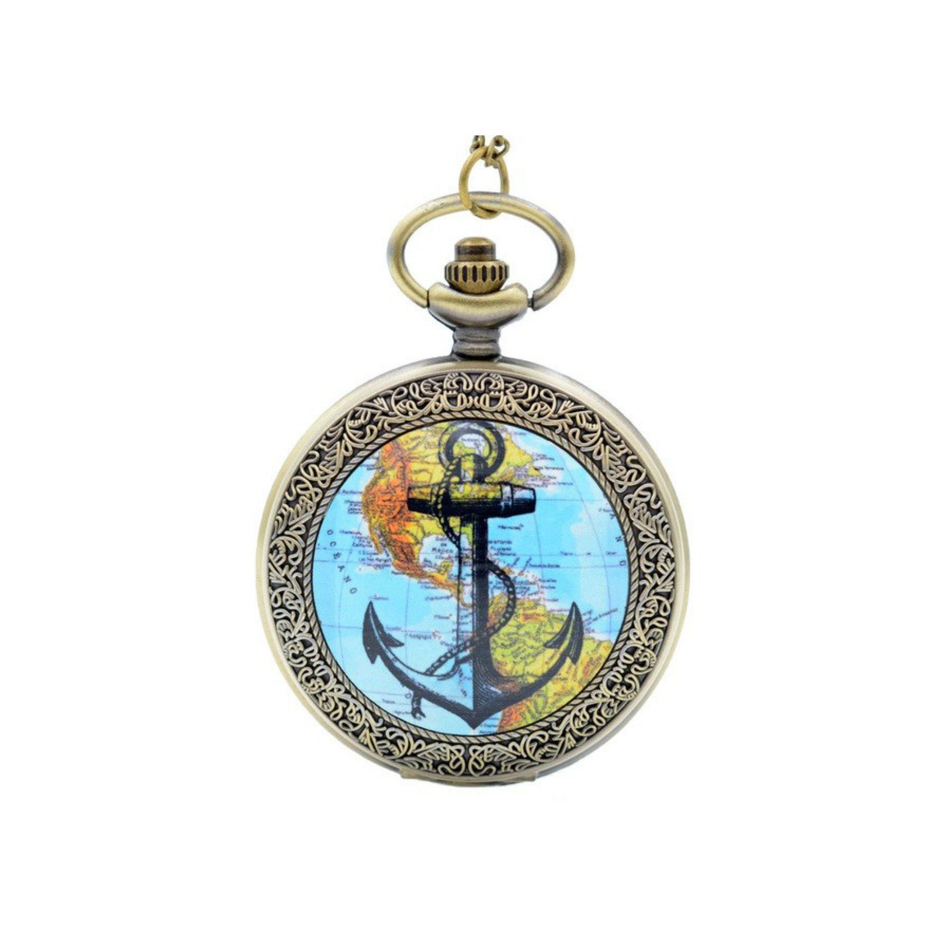 Nautical Map Quartz Pocket Watch - Minimum Mouse