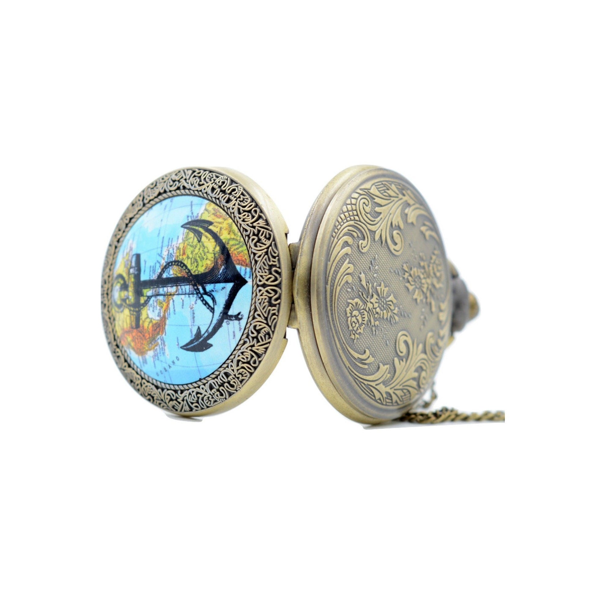 Nautical Map Quartz Pocket Watch - Minimum Mouse