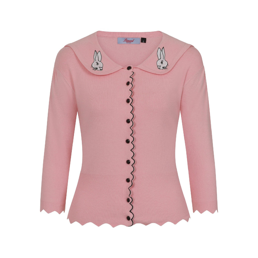 Pink Bunny Hop Cardigan by Banned Apparel - Minimum Mouse