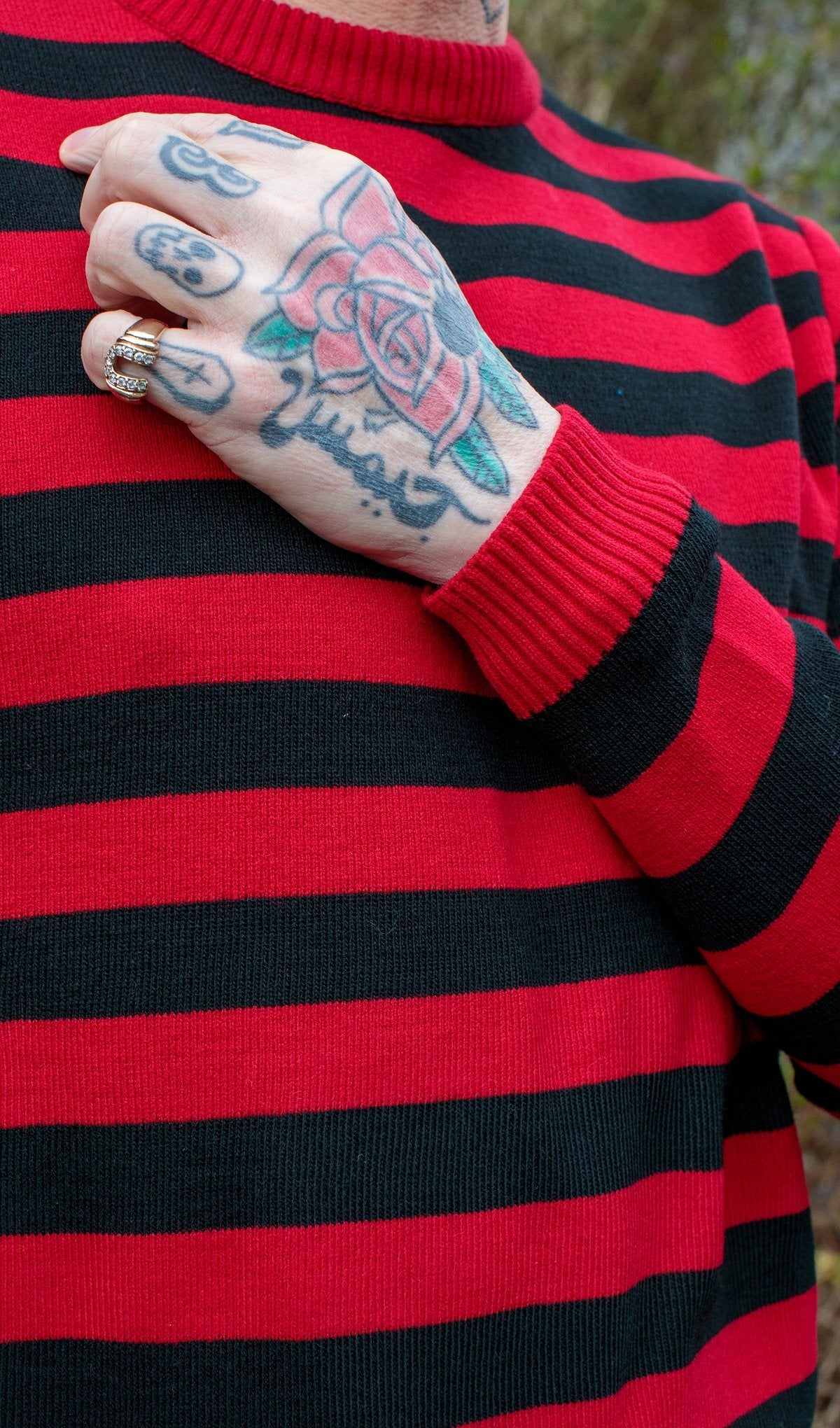 Red and Black Stripe Jumper by Run and Fly - Minimum Mouse