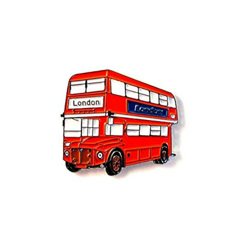 Red Double Decker Bus Enamel Lapel Pin Badge - Minimum Mouse