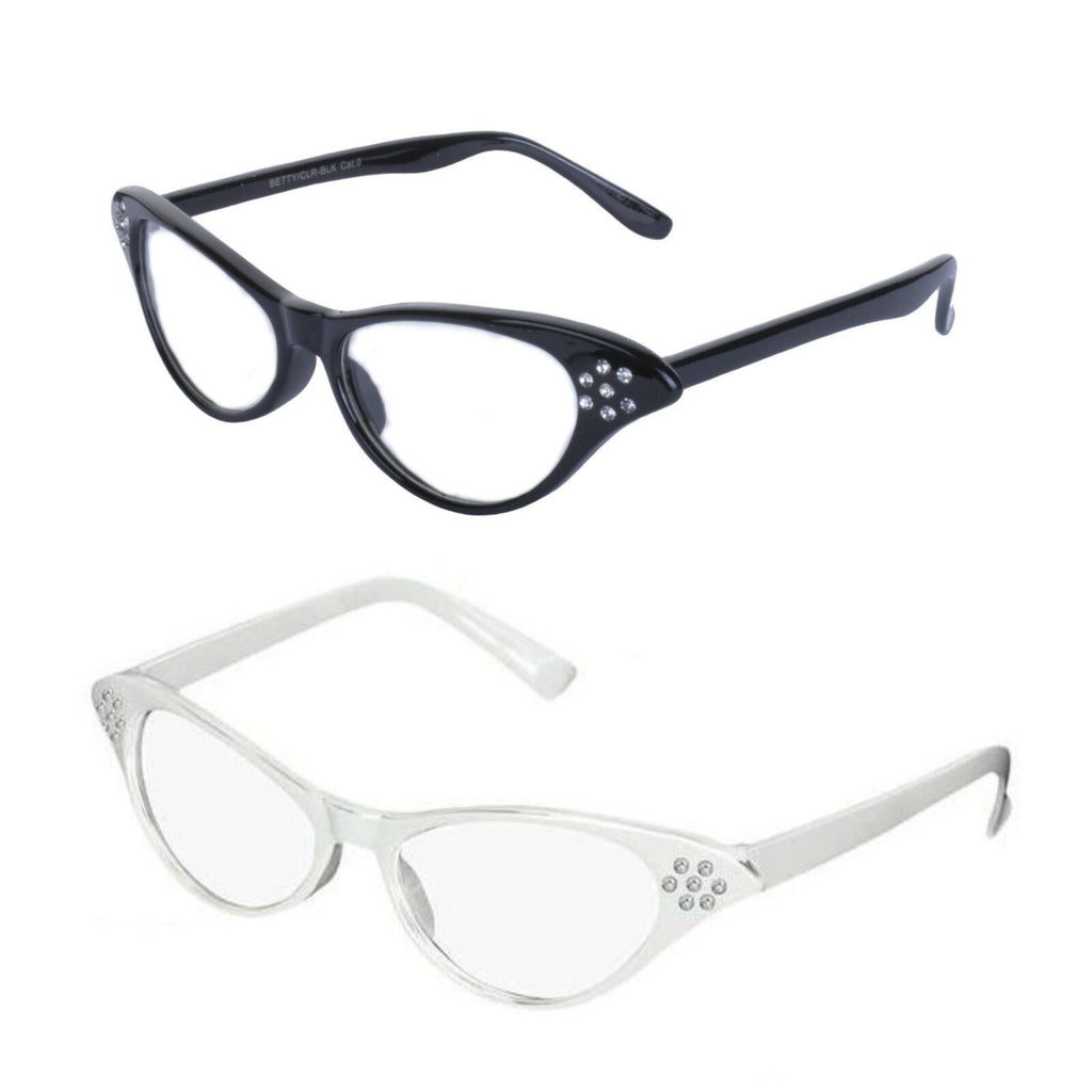 Retro 50s Style Diamante Trim Sunglasses - Minimum Mouse