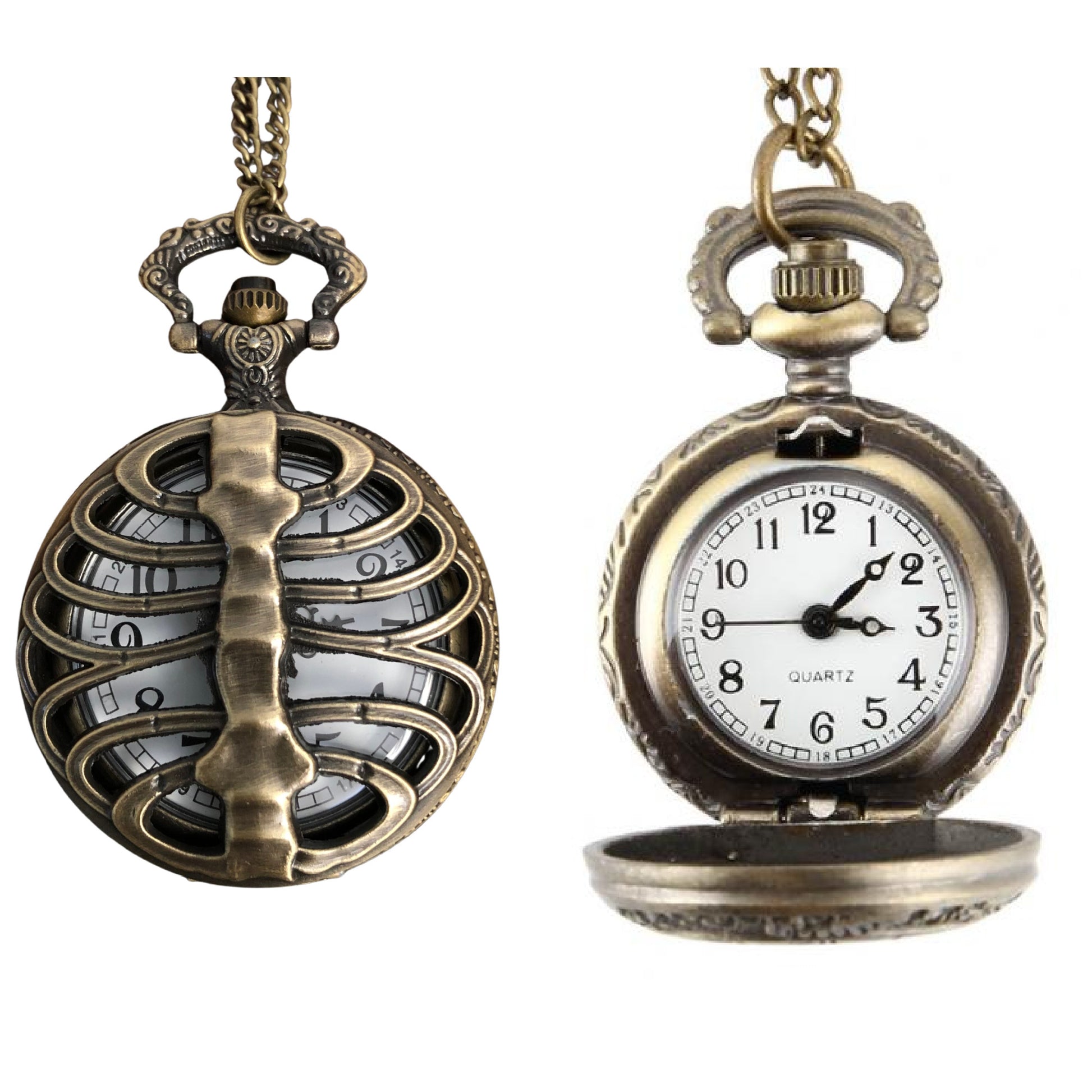 Ribcage Pocket Watch Necklace