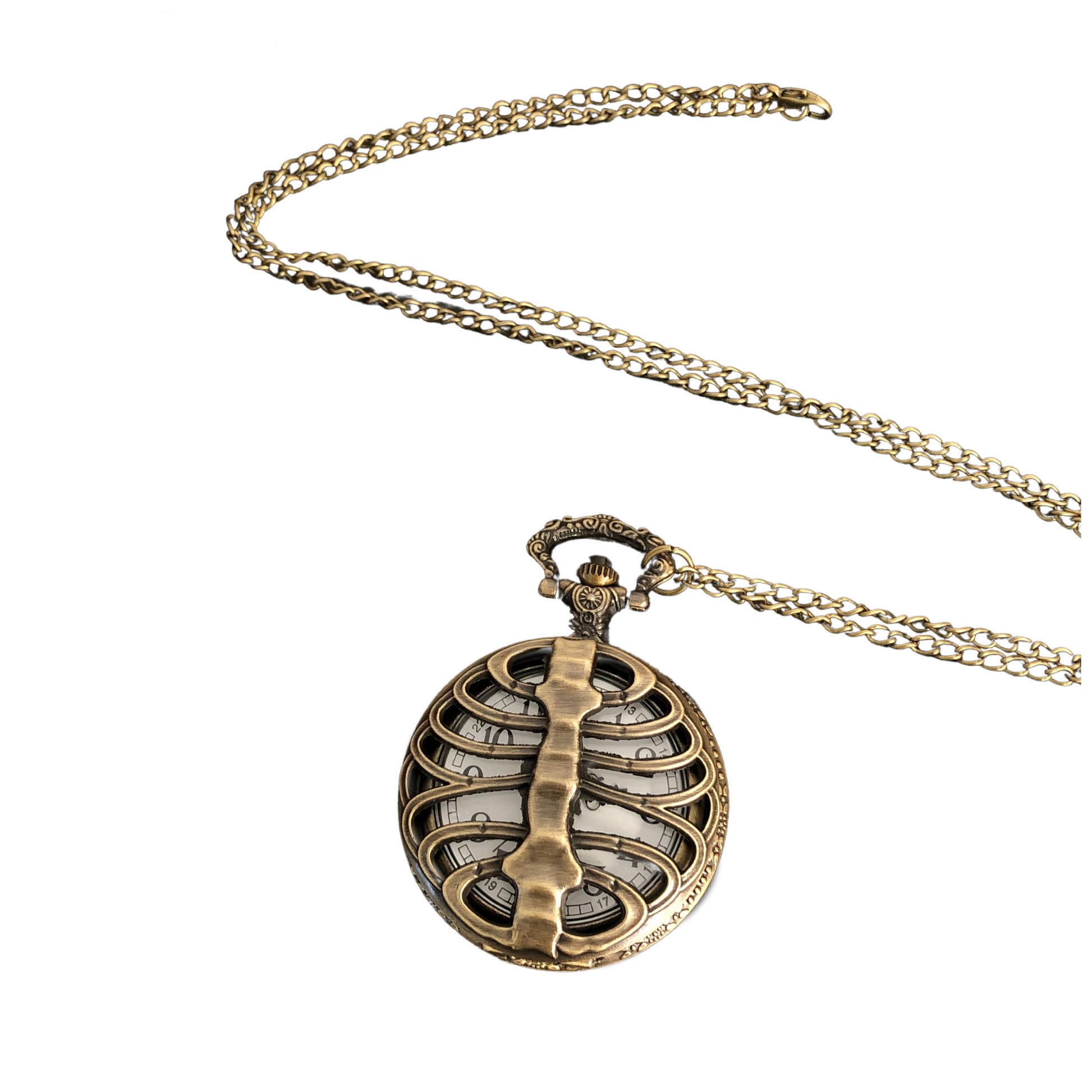 Ribcage Pocket Watch Necklace