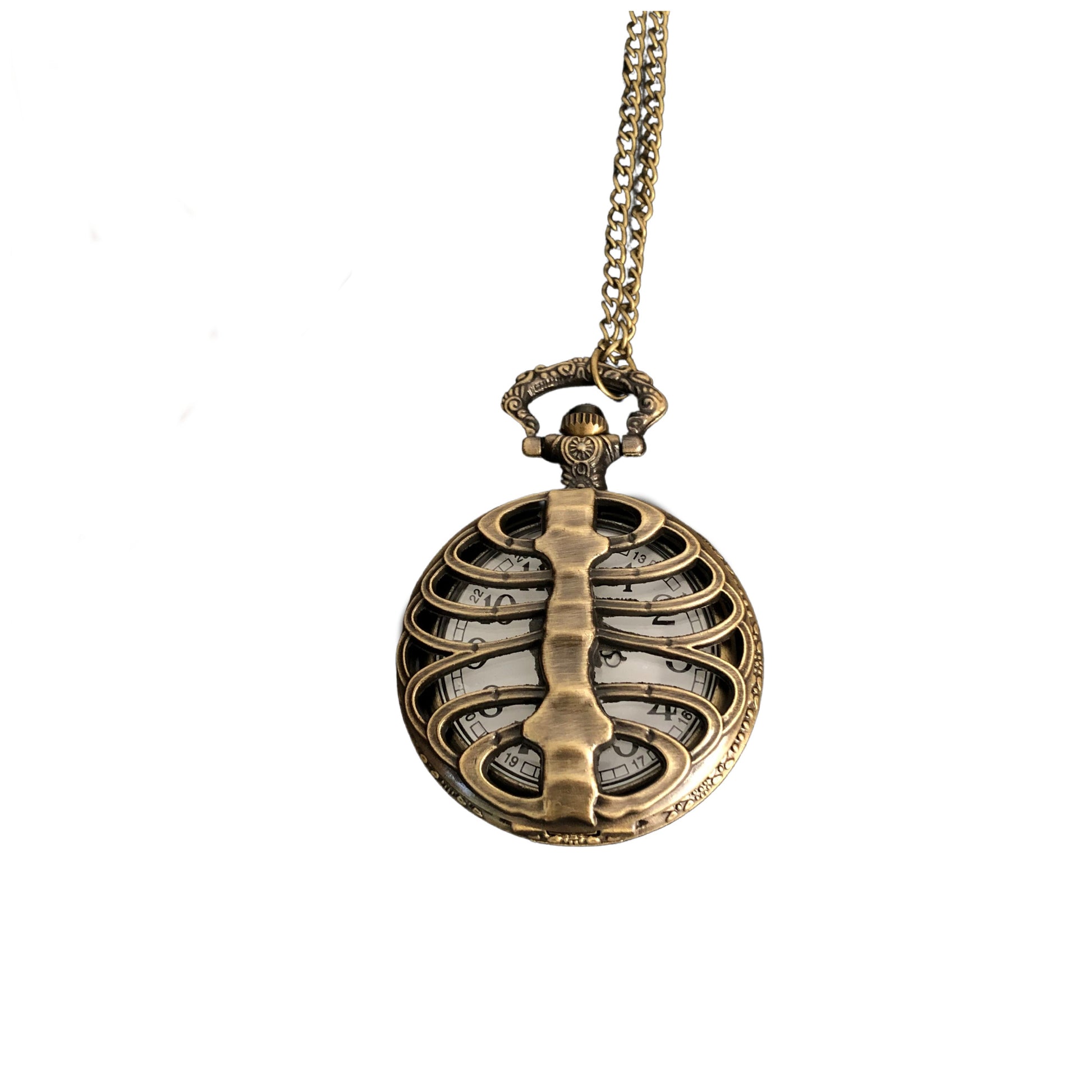 Ribcage Pocket Watch Necklace