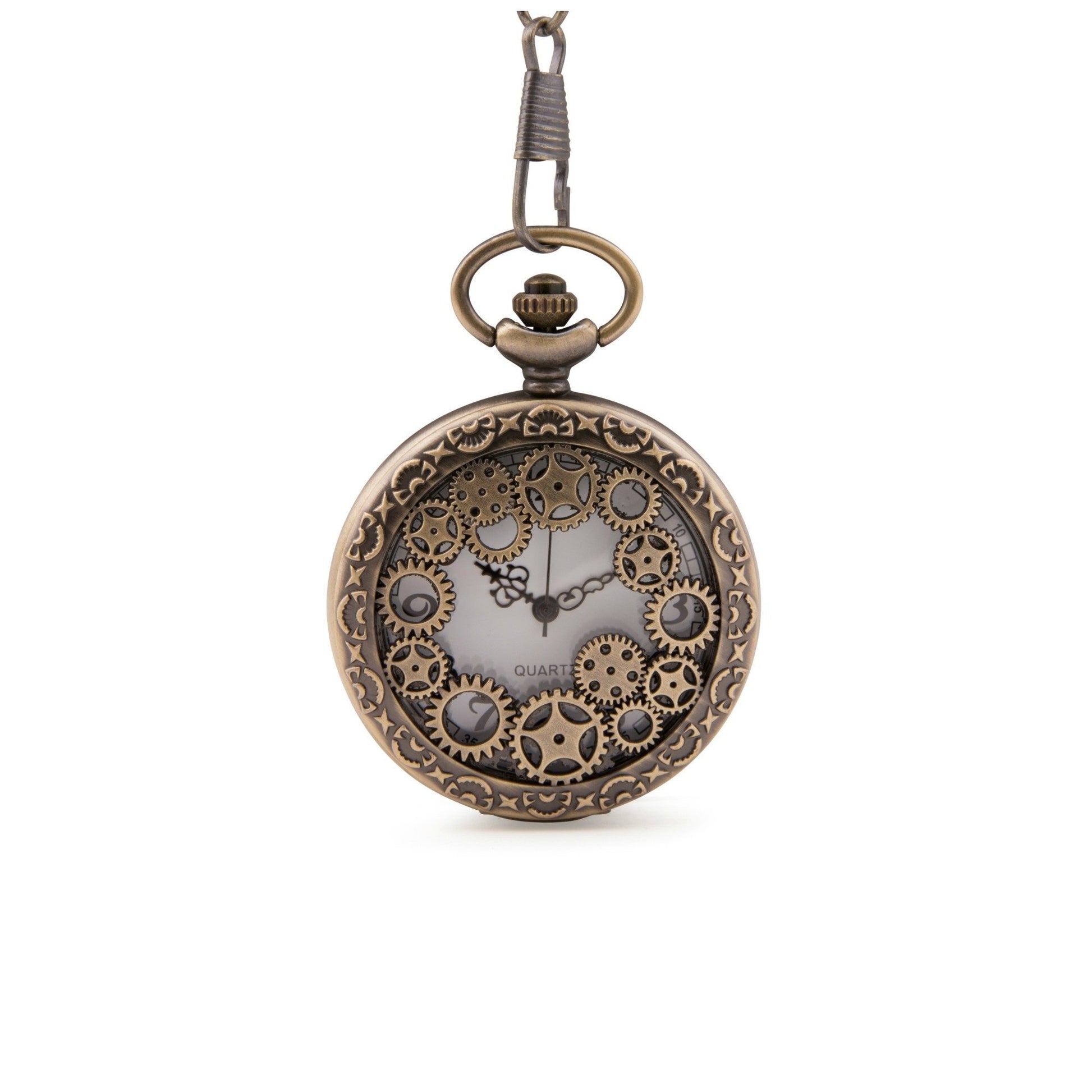 Steampunk Cogs Quartz Pocket Watch - Minimum Mouse