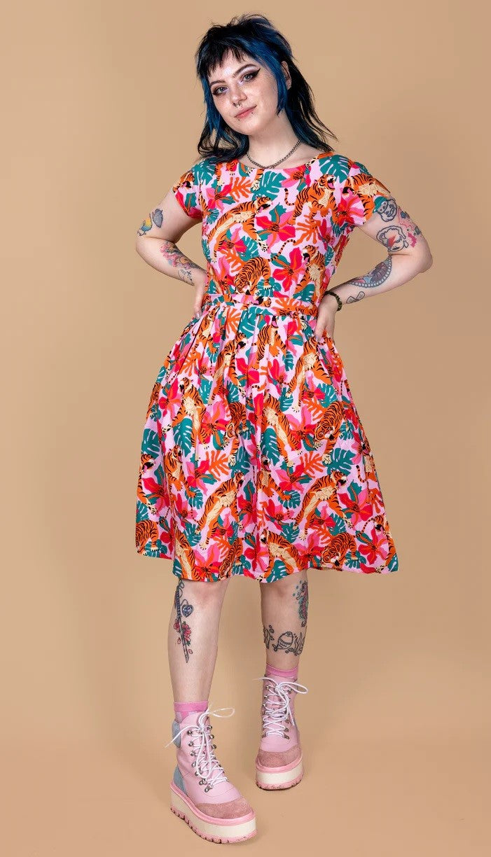 Run and Fly Green Orangutan Print Dress 8 10 12 14 16 18 20 22 24